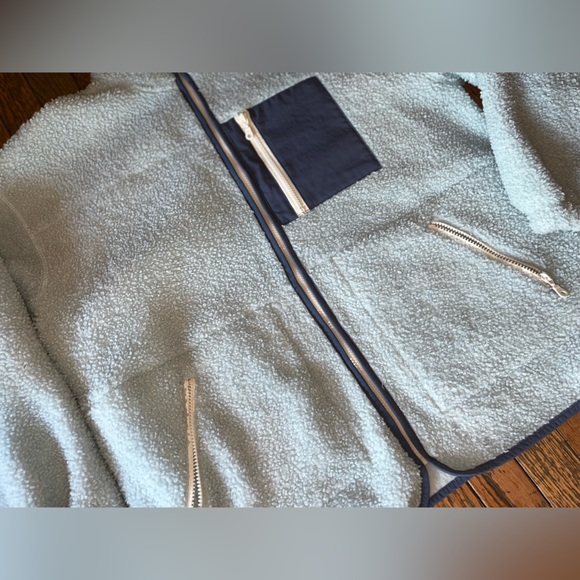 Universal thread Sherpa zip up baby blue sweatshirt/ jacket  M - Picture 2 of 6